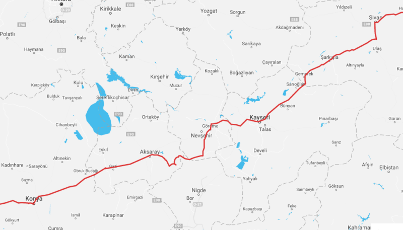 From Konya to Sivas in Turkey's Central Anatolia Region